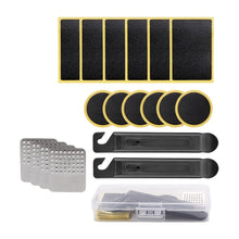 Load image into Gallery viewer, Bicycle Tire Repair Kit with No Glue Patches Tire Lever and Rasper Inner Tube Fast Puncture Repair Tool Box
