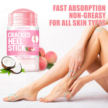 Load image into Gallery viewer, Nourishing Peach Foot Balm Moisturizer Hydrates and Repairs Dry Cracked Feet with Coconut Oil Avocado Oil Aloe Softening Rough Heels
