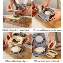 Load image into Gallery viewer, Stainless Steel Round Sandwich Press Mold Sealer Cutter Non-Stick Leak-Proof Pocket Bread Mold for Meal Prep Kids’ Lunchbox Camping Snacks Breakfast Tool
