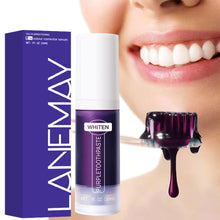 Load image into Gallery viewer, Purple Teeth Whitening Toothpaste Remove Plaque Stains Cleaning Oral Hygiene Dental Bleach Tools Fresh Breath Teeth Care
