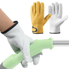 Load image into Gallery viewer, Work Gloves Soft Sheepskin Leather Driver Hunting Driving Farm Garden Welding Security Protection Safety Mechanic Glove
