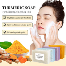 Load image into Gallery viewer, Coconut Scrub Particle Soap Vitamin E Moisturizes Hydrate Sandalwood Seaweed Lavender Cleansing Bath Handmade Soap Cleaning Soap
