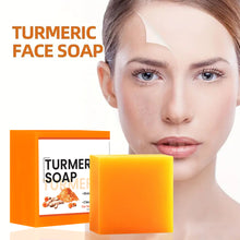 Load image into Gallery viewer, Turmeric Soap Face Cleansing Anti Acne Lightening Soap Remove Pimples Dark Spots Oil Control Lightening Ginger Handmade Soap
