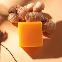 Load image into Gallery viewer, Turmeric Soap Face Cleansing Anti Acne Lightening Soap Remove Pimples Dark Spots Oil Control Lightening Ginger Handmade Soap
