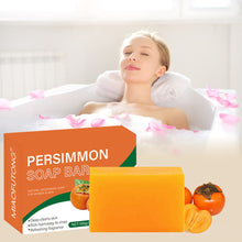 Load image into Gallery viewer, Persimmon Cleansing Soap Bar Body Care Face Wash Exfoliating Soap Fruit Deep Cleansing Handmade Facial Shower Soap
