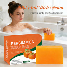 Load image into Gallery viewer, Persimmon Cleansing Soap Bar Body Care Face Wash Exfoliating Soap Fruit Deep Cleansing Handmade Facial Shower Soap
