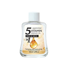 Load image into Gallery viewer, 5 in 1 Vitamin Facial Essence Oil Face Neck Hydrating Moisturizing Nourish Skin Boost Radiance Brighten Facial Vitamin Essence
