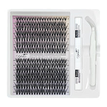 Load image into Gallery viewer, DIY Lash Extension Kit Individual Cluster False Eyelashes Mix Women Eyelashes Full Set Tweezers Lash Bond Seal Lashes Kit
