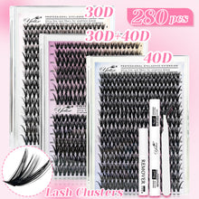 Load image into Gallery viewer, DIY Lash Extension Kit Individual Cluster False Eyelashes Mix Women Eyelashes Full Set Tweezers Lash Bond Seal Lashes Kit
