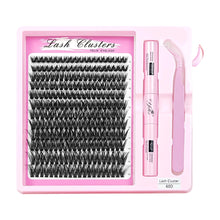 Load image into Gallery viewer, Lash Clusters Kit Fluffy Individual Lashes D Curl Cluster DIY Lash Extension Kit Lash Bond and Seal Tweezers Eyelash Extensions
