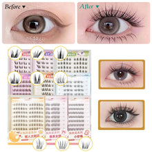 Load image into Gallery viewer, Self-adhesive Glue Free False Eyelashes Reusable DIY Segmented DIY Lashes Clusters No Glue Needed Natural Soft Lashes
