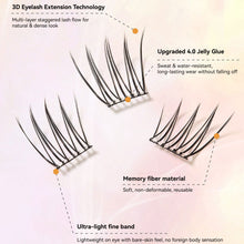 Load image into Gallery viewer, Self-adhesive Glue Free False Eyelashes Reusable DIY Segmented DIY Lashes Clusters No Glue Needed Natural Soft Lashes

