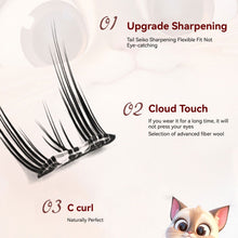 Load image into Gallery viewer, DIY Clusters Lashes False Eyelashes Fox-style Glue-free Self Adhesive Eyelashes 6 Rows U-shaped False Eyelashes Makeup Tool
