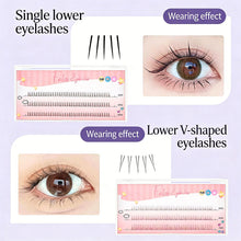 Load image into Gallery viewer, Soft Bottom Lashes Single Root Lower Eyelashes Wildcat False Eyelashes Grafting Collection Curly Natural Slender Lower Eyelashes
