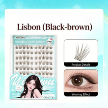 Load image into Gallery viewer, 10rows Versatile No-Glue False Lashes Single Clusters No-Glue Lash Book Sunflower Black Brown Natural Curly Makeup Eyelashes
