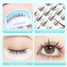 Load image into Gallery viewer, 10rows Versatile No-Glue False Lashes Single Clusters No-Glue Lash Book Sunflower Black Brown Natural Curly Makeup Eyelashes
