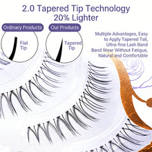 Load image into Gallery viewer, False Eyelashes Cat Eye Eyelashes Invisible Clear Band Lashes Lash Clusters Natural Lashes Extension Makeup 3D Lashes
