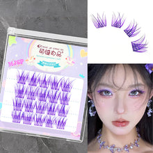 Load image into Gallery viewer, Colorful Individual Lashes Natural Wispy Segmented False Eye Lashes Extension Cluster Eyelash Red Purple White Blue Purple
