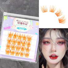 Load image into Gallery viewer, Colorful Individual Lashes Natural Wispy Segmented False Eye Lashes Extension Cluster Eyelash Red Purple White Blue Purple
