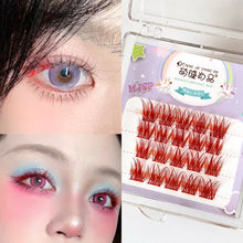 Load image into Gallery viewer, Colorful Individual Lashes Natural Wispy Segmented False Eye Lashes Extension Cluster Eyelash Red Purple White Blue Purple
