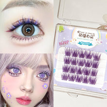 Load image into Gallery viewer, Colorful Individual Lashes Natural Wispy Segmented False Eye Lashes Extension Cluster Eyelash Red Purple White Blue Purple
