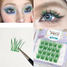 Load image into Gallery viewer, Colorful Individual Lashes Natural Wispy Segmented False Eye Lashes Extension Cluster Eyelash Red Purple White Blue Purple
