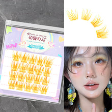 Load image into Gallery viewer, Colorful Individual Lashes Natural Wispy Segmented False Eye Lashes Extension Cluster Eyelash Red Purple White Blue Purple
