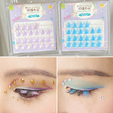 Load image into Gallery viewer, Pink/White/Blue/Purple Segmented Colored Eyelash Clusters Manga Lashes Colored False Eyelashes Natural Long Faux Bunche Makeup
