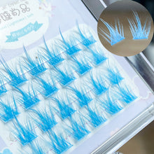 Load image into Gallery viewer, Pink/White/Blue/Purple Segmented Colored Eyelash Clusters Manga Lashes Colored False Eyelashes Natural Long Faux Bunche Makeup
