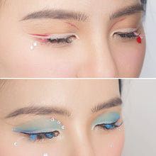 Load image into Gallery viewer, Pink/White/Blue/Purple Segmented Colored Eyelash Clusters Manga Lashes Colored False Eyelashes Natural Long Faux Bunche Makeup
