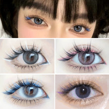 Load image into Gallery viewer, Pink/White/Blue/Purple Segmented Colored Eyelash Clusters Manga Lashes Colored False Eyelashes Natural Long Faux Bunche Makeup
