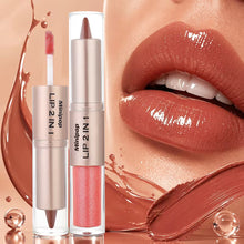 Load image into Gallery viewer, 2 in1 Tapered Gradient Lipliner Pen Nude Brown Mirror Glass Lip Gloss Matte Lip Liner Waterproof Lip Contour Non Stick Makeup
