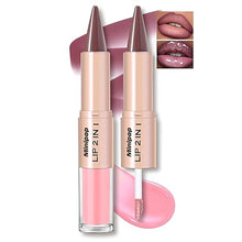 Load image into Gallery viewer, 2 in1 Tapered Gradient Lipliner Pen Nude Brown Mirror Glass Lip Gloss Matte Lip Liner Waterproof Lip Contour Non Stick Makeup
