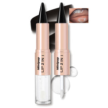 Load image into Gallery viewer, 2 in1 Tapered Gradient Lipliner Pen Nude Brown Mirror Glass Lip Gloss Matte Lip Liner Waterproof Lip Contour Non Stick Makeup
