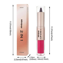 Load image into Gallery viewer, 2 in1 Tapered Gradient Lipliner Pen Nude Brown Mirror Glass Lip Gloss Matte Lip Liner Waterproof Lip Contour Non Stick Makeup
