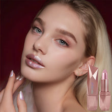 Load image into Gallery viewer, Dark Purple Diamond Metallic Glitter Lipstick Waterproof Long-Lasting Pearlescent Highly Pigmented Lip Tint Sparkling Lip Gloss
