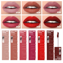 Load image into Gallery viewer, 6 Colors of Long-Lasting Velvet Liquid Lipstick with Matte Texture Waterproof Non-Stick Cup Professional Lip Makeup Products
