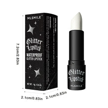 Load image into Gallery viewer, 7 Colors Glitter Lipstick Waterproof Long Lasting Diamond Pearlescent Metallic Lipstick Black Lipgloss Women Lips Halloween

