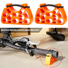 Load image into Gallery viewer, 2Pcs Multifunctional Bicycle Handlebar Repair Stand Bike Maintenance Bracket Clip-On Stabilizer for MTB Front Wheel Cycling Repair Tool
