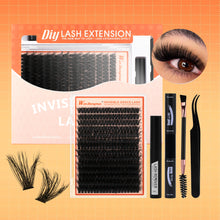 Load image into Gallery viewer, Eyelash Clusters Kit Large Capacity Thick D-curve Wispy Individual Lashes Natural DIY Cluster Eyelash Extensions Makeup Tool
