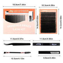 Load image into Gallery viewer, Eyelash Clusters Kit Large Capacity Thick D-curve Wispy Individual Lashes Natural DIY Cluster Eyelash Extensions Makeup Tool
