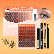Load image into Gallery viewer, Eyelash Clusters Kit Large Capacity Thick D-curve Wispy Individual Lashes Natural DIY Cluster Eyelash Extensions Makeup Tool
