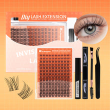 Load image into Gallery viewer, Eyelash Clusters Kit Large Capacity Thick D-curve Wispy Individual Lashes Natural DIY Cluster Eyelash Extensions Makeup Tool
