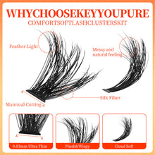 Load image into Gallery viewer, Eyelash Clusters Kit Large Capacity Thick D-curve Wispy Individual Lashes Natural DIY Cluster Eyelash Extensions Makeup Tool
