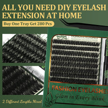 Load image into Gallery viewer, Individual Lashes Mix Length Cluster Lashes D-curve Natural Look DIY Eyelash Extension Kit Volume Lash Clusters Makeup Tools Set
