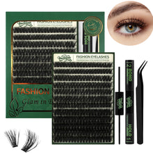 Load image into Gallery viewer, Individual Lashes Mix Length Cluster Lashes D-curve Natural Look DIY Eyelash Extension Kit Volume Lash Clusters Makeup Tools Set
