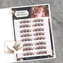 Load image into Gallery viewer, Natural Dark Brown Butterfly Glue Free False Eyelashes Makeup Grafting Segmented Simulation Novice False Eyelashes
