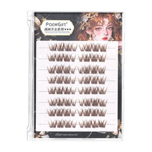 Load image into Gallery viewer, Natural Dark Brown Butterfly Glue Free False Eyelashes Makeup Grafting Segmented Simulation Novice False Eyelashes
