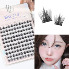 Load image into Gallery viewer, Large Capacity Sunflower Lazy Trilogy False Eyelash Extremely Thin Transparent Meme Manga Fairy Eye Single Cluster Eyelash
