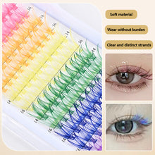 Load image into Gallery viewer, D Curl Colorful DIY Cluster Individual Lashes 6 Colors Mixed Synthetic Eyelashes Natural Segmented Mixed DIY Lashes Extension
